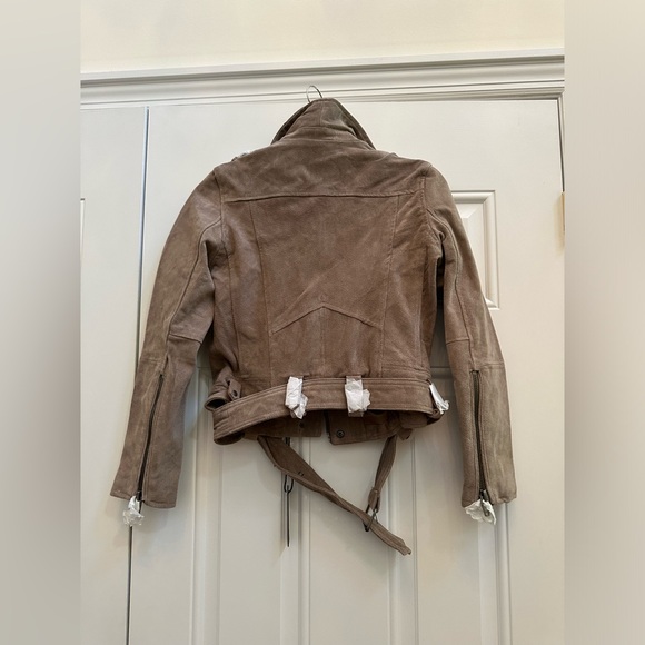NWT BLANK NYC Suede Moto Jacket in Taupe Size Small - Picture 2 of 5